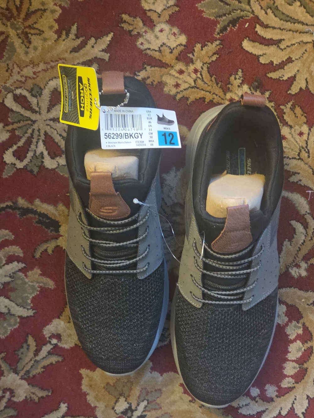 Skechers Men's Black & Brown Athletic Slip-On Sneakers